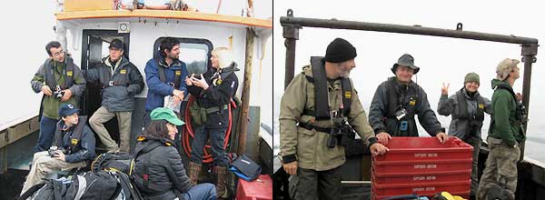 Sul piccolo peschereccio 10 italiani, 2 pescatori scozzesi ed una guida